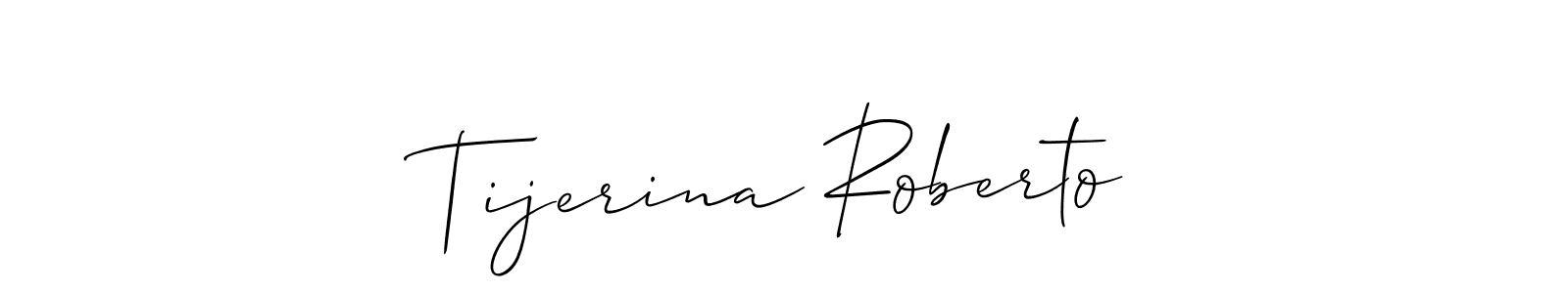 The best way (Allison_Script) to make a short signature is to pick only two or three words in your name. The name Tijerina Roberto include a total of six letters. For converting this name. Tijerina Roberto signature style 2 images and pictures png
