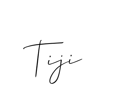 You should practise on your own different ways (Allison_Script) to write your name (Tiji) in signature. don't let someone else do it for you. Tiji signature style 2 images and pictures png