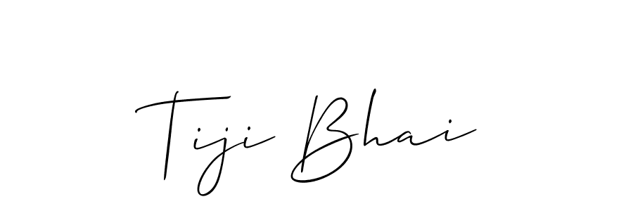 Use a signature maker to create a handwritten signature online. With this signature software, you can design (Allison_Script) your own signature for name Tiji Bhai. Tiji Bhai signature style 2 images and pictures png