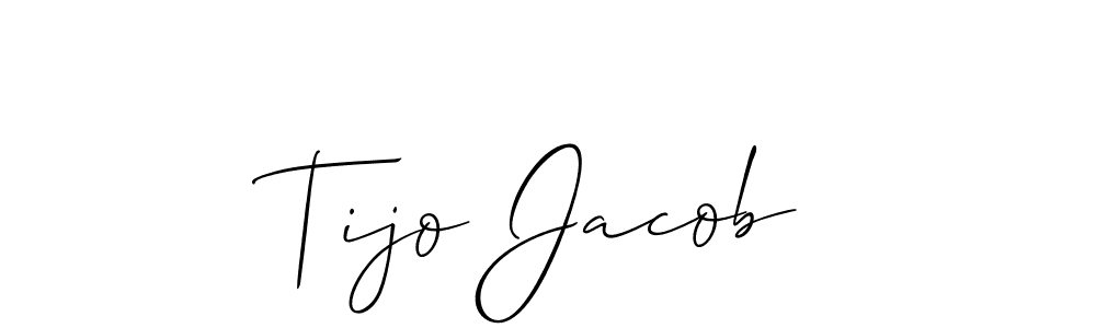 How to make Tijo Jacob name signature. Use Allison_Script style for creating short signs online. This is the latest handwritten sign. Tijo Jacob signature style 2 images and pictures png