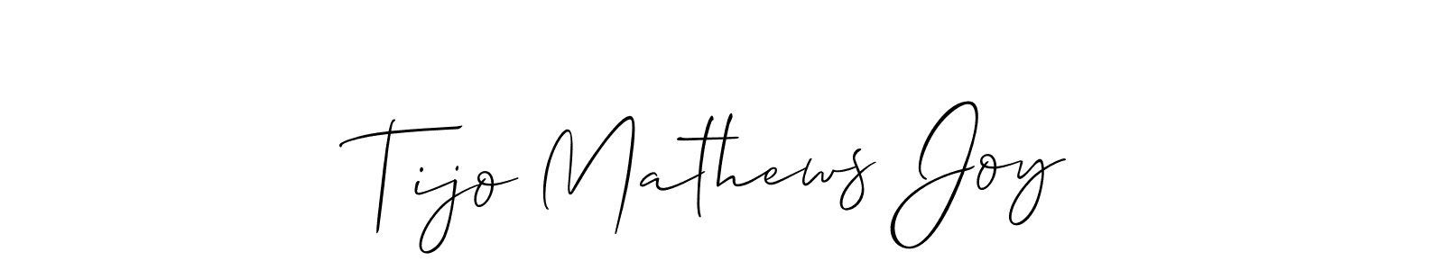 You should practise on your own different ways (Allison_Script) to write your name (Tijo Mathews Joy) in signature. don't let someone else do it for you. Tijo Mathews Joy signature style 2 images and pictures png