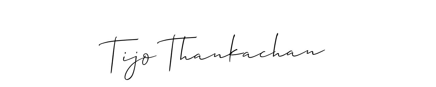 Also You can easily find your signature by using the search form. We will create Tijo Thankachan name handwritten signature images for you free of cost using Allison_Script sign style. Tijo Thankachan signature style 2 images and pictures png