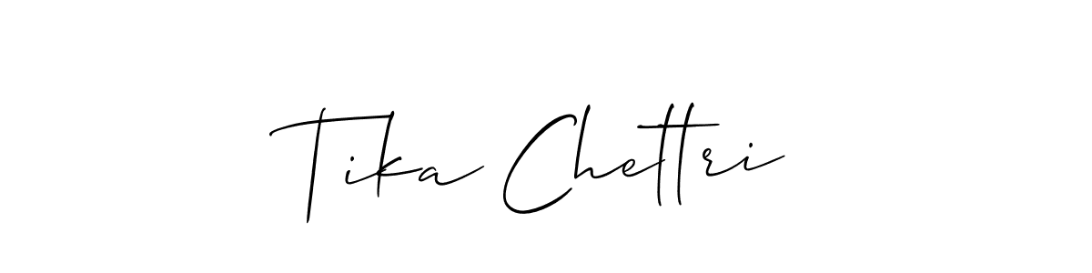 Tika Chettri stylish signature style. Best Handwritten Sign (Allison_Script) for my name. Handwritten Signature Collection Ideas for my name Tika Chettri. Tika Chettri signature style 2 images and pictures png