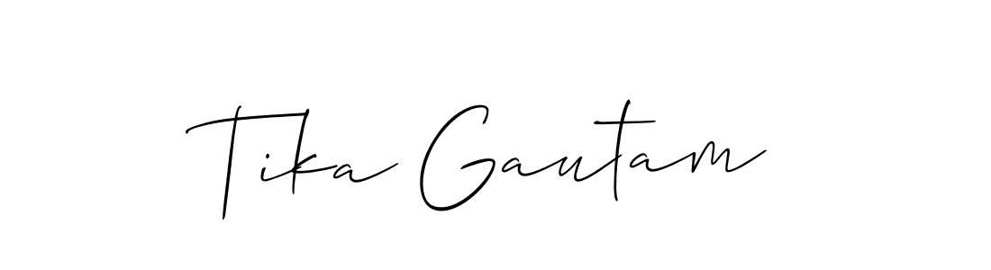 You should practise on your own different ways (Allison_Script) to write your name (Tika Gautam) in signature. don't let someone else do it for you. Tika Gautam signature style 2 images and pictures png