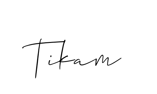 Also we have Tikam name is the best signature style. Create professional handwritten signature collection using Allison_Script autograph style. Tikam signature style 2 images and pictures png