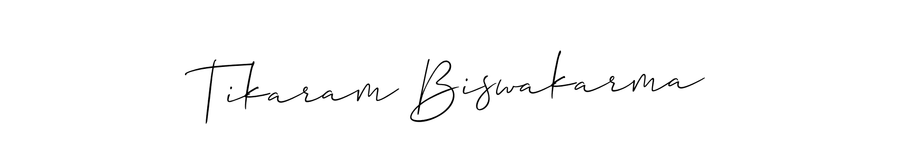 Use a signature maker to create a handwritten signature online. With this signature software, you can design (Allison_Script) your own signature for name Tikaram Biswakarma. Tikaram Biswakarma signature style 2 images and pictures png