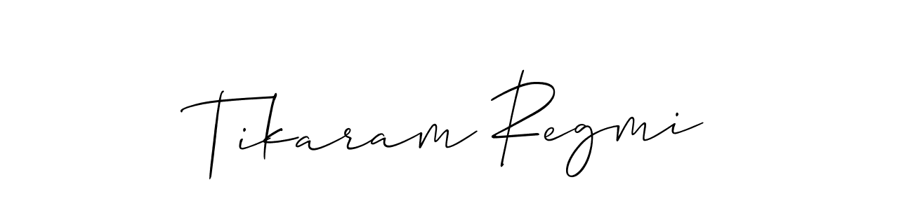 Create a beautiful signature design for name Tikaram Regmi. With this signature (Allison_Script) fonts, you can make a handwritten signature for free. Tikaram Regmi signature style 2 images and pictures png