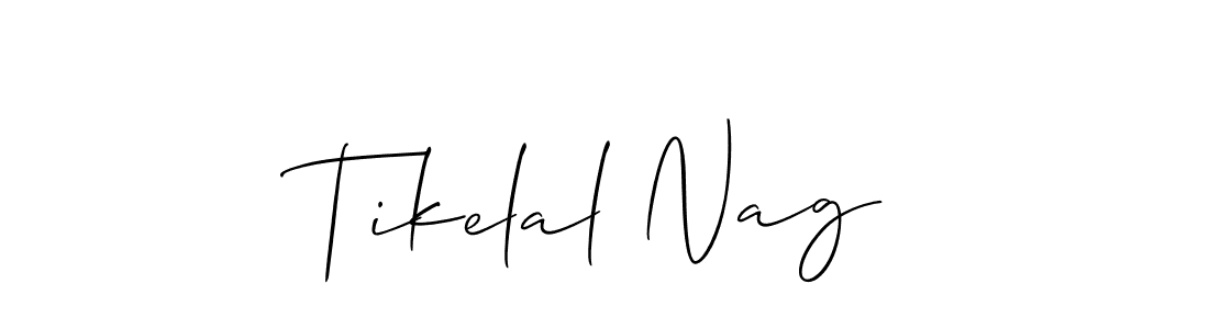 How to make Tikelal Nag name signature. Use Allison_Script style for creating short signs online. This is the latest handwritten sign. Tikelal Nag signature style 2 images and pictures png