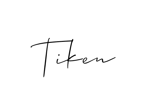 Make a beautiful signature design for name Tiken. With this signature (Allison_Script) style, you can create a handwritten signature for free. Tiken signature style 2 images and pictures png