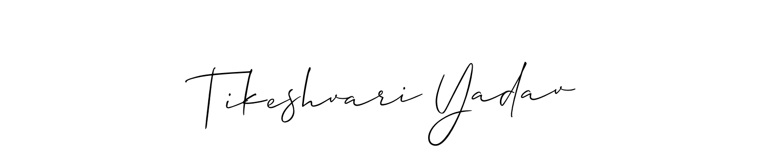 The best way (Allison_Script) to make a short signature is to pick only two or three words in your name. The name Tikeshvari Yadav include a total of six letters. For converting this name. Tikeshvari Yadav signature style 2 images and pictures png