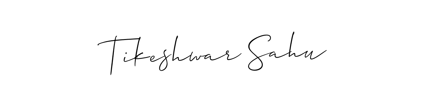 How to Draw Tikeshwar Sahu signature style? Allison_Script is a latest design signature styles for name Tikeshwar Sahu. Tikeshwar Sahu signature style 2 images and pictures png