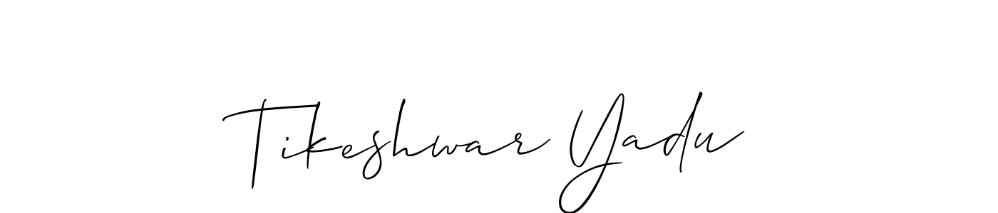 How to Draw Tikeshwar Yadu signature style? Allison_Script is a latest design signature styles for name Tikeshwar Yadu. Tikeshwar Yadu signature style 2 images and pictures png