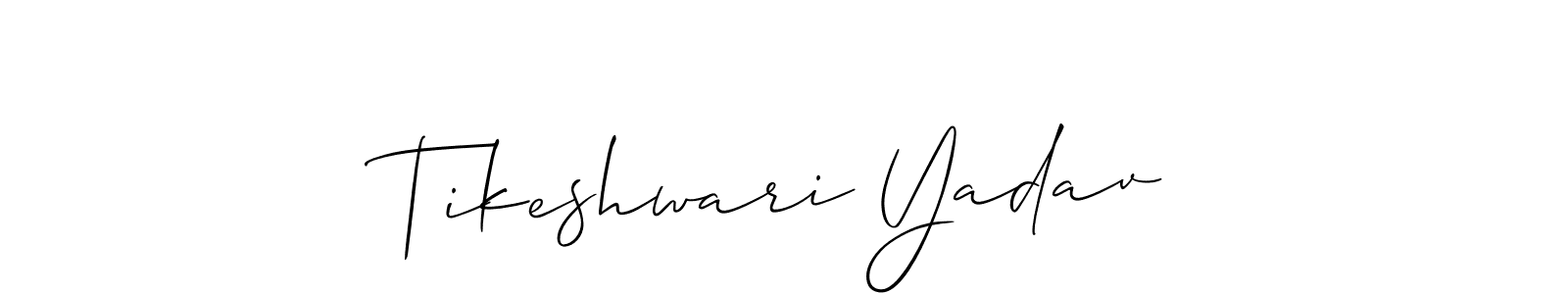 Design your own signature with our free online signature maker. With this signature software, you can create a handwritten (Allison_Script) signature for name Tikeshwari Yadav. Tikeshwari Yadav signature style 2 images and pictures png