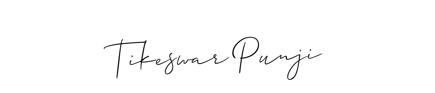 Also You can easily find your signature by using the search form. We will create Tikeswar Punji name handwritten signature images for you free of cost using Allison_Script sign style. Tikeswar Punji signature style 2 images and pictures png
