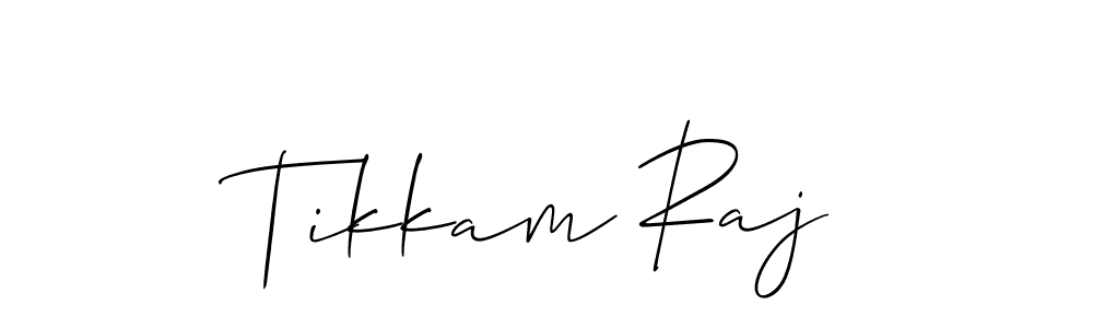 You should practise on your own different ways (Allison_Script) to write your name (Tikkam Raj) in signature. don't let someone else do it for you. Tikkam Raj signature style 2 images and pictures png