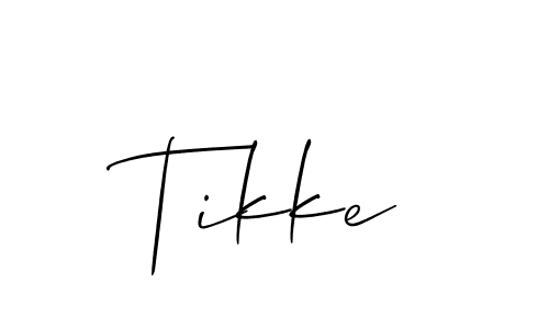 Create a beautiful signature design for name Tikke. With this signature (Allison_Script) fonts, you can make a handwritten signature for free. Tikke signature style 2 images and pictures png