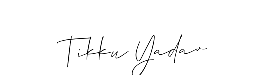 Make a beautiful signature design for name Tikku Yadav. With this signature (Allison_Script) style, you can create a handwritten signature for free. Tikku Yadav signature style 2 images and pictures png