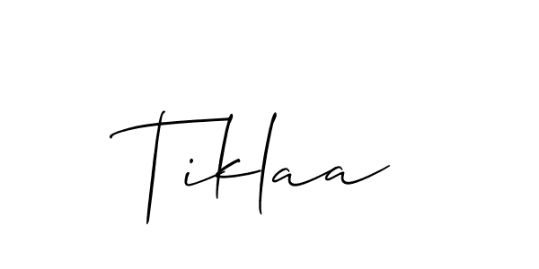 How to Draw Tiklaa signature style? Allison_Script is a latest design signature styles for name Tiklaa. Tiklaa signature style 2 images and pictures png