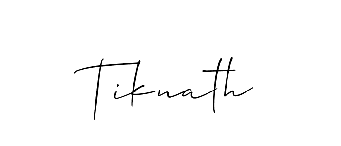 The best way (Allison_Script) to make a short signature is to pick only two or three words in your name. The name Tiknath include a total of six letters. For converting this name. Tiknath signature style 2 images and pictures png