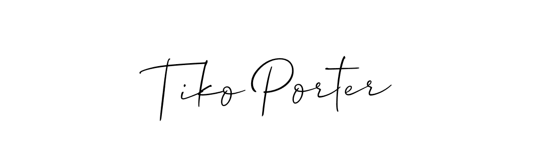 Make a beautiful signature design for name Tiko Porter. With this signature (Allison_Script) style, you can create a handwritten signature for free. Tiko Porter signature style 2 images and pictures png