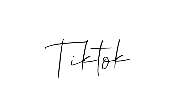 It looks lik you need a new signature style for name Tiktok. Design unique handwritten (Allison_Script) signature with our free signature maker in just a few clicks. Tiktok signature style 2 images and pictures png