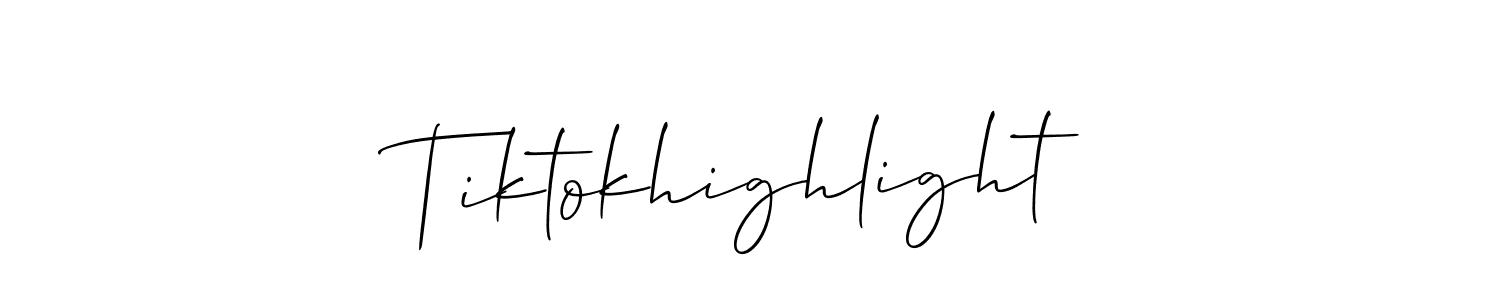 How to make Tiktokhighlight signature? Allison_Script is a professional autograph style. Create handwritten signature for Tiktokhighlight name. Tiktokhighlight signature style 2 images and pictures png