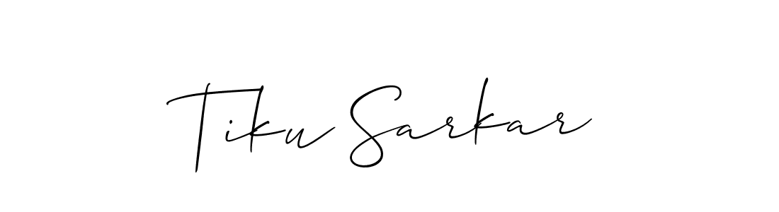 Create a beautiful signature design for name Tiku Sarkar. With this signature (Allison_Script) fonts, you can make a handwritten signature for free. Tiku Sarkar signature style 2 images and pictures png