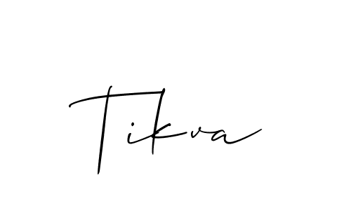 Use a signature maker to create a handwritten signature online. With this signature software, you can design (Allison_Script) your own signature for name Tikva. Tikva signature style 2 images and pictures png