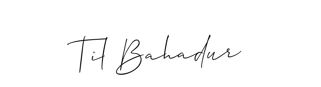 You can use this online signature creator to create a handwritten signature for the name Til Bahadur. This is the best online autograph maker. Til Bahadur signature style 2 images and pictures png