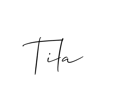 You should practise on your own different ways (Allison_Script) to write your name (Tila) in signature. don't let someone else do it for you. Tila signature style 2 images and pictures png