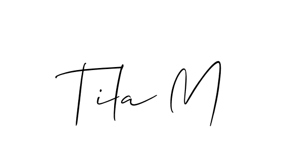 Allison_Script is a professional signature style that is perfect for those who want to add a touch of class to their signature. It is also a great choice for those who want to make their signature more unique. Get Tila M name to fancy signature for free. Tila M signature style 2 images and pictures png