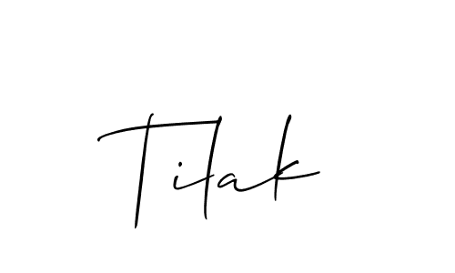 How to Draw Tilak signature style? Allison_Script is a latest design signature styles for name Tilak. Tilak signature style 2 images and pictures png