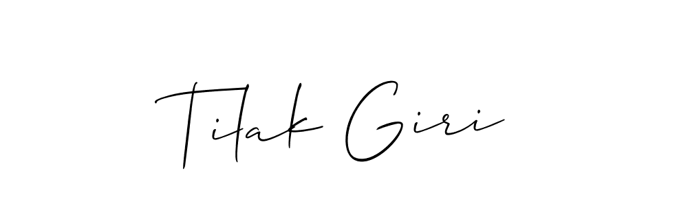 Make a short Tilak Giri signature style. Manage your documents anywhere anytime using Allison_Script. Create and add eSignatures, submit forms, share and send files easily. Tilak Giri signature style 2 images and pictures png