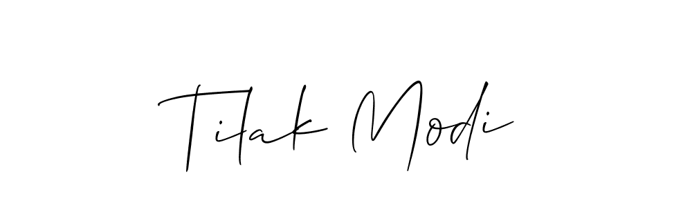 How to make Tilak Modi signature? Allison_Script is a professional autograph style. Create handwritten signature for Tilak Modi name. Tilak Modi signature style 2 images and pictures png