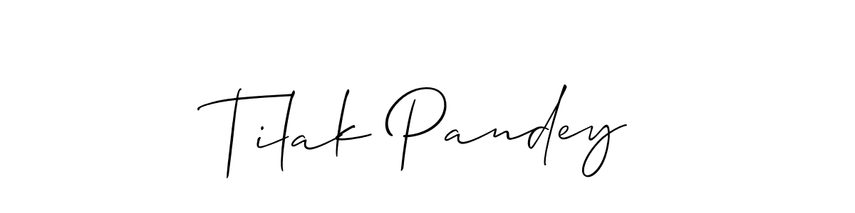 if you are searching for the best signature style for your name Tilak Pandey. so please give up your signature search. here we have designed multiple signature styles  using Allison_Script. Tilak Pandey signature style 2 images and pictures png