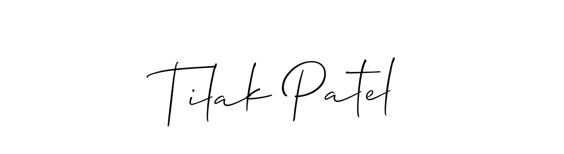 Allison_Script is a professional signature style that is perfect for those who want to add a touch of class to their signature. It is also a great choice for those who want to make their signature more unique. Get Tilak Patel name to fancy signature for free. Tilak Patel signature style 2 images and pictures png