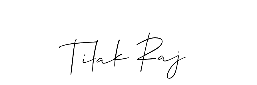 Design your own signature with our free online signature maker. With this signature software, you can create a handwritten (Allison_Script) signature for name Tilak Raj. Tilak Raj signature style 2 images and pictures png