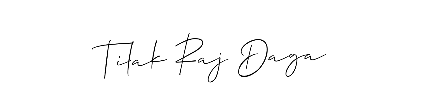 How to make Tilak Raj Daga name signature. Use Allison_Script style for creating short signs online. This is the latest handwritten sign. Tilak Raj Daga signature style 2 images and pictures png