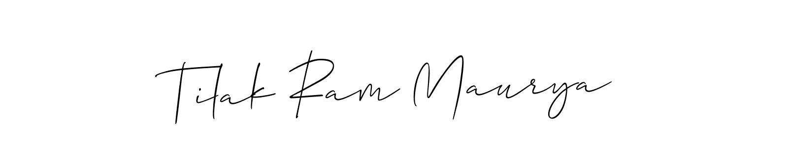 Tilak Ram Maurya stylish signature style. Best Handwritten Sign (Allison_Script) for my name. Handwritten Signature Collection Ideas for my name Tilak Ram Maurya. Tilak Ram Maurya signature style 2 images and pictures png