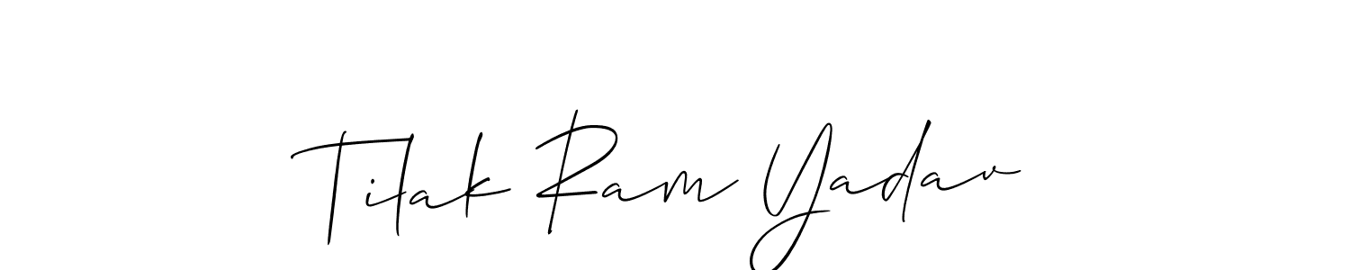 Similarly Allison_Script is the best handwritten signature design. Signature creator online .You can use it as an online autograph creator for name Tilak Ram Yadav. Tilak Ram Yadav signature style 2 images and pictures png