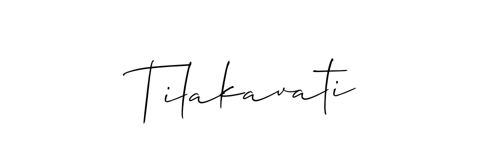 How to make Tilakavati signature? Allison_Script is a professional autograph style. Create handwritten signature for Tilakavati name. Tilakavati signature style 2 images and pictures png