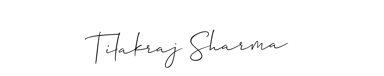 Design your own signature with our free online signature maker. With this signature software, you can create a handwritten (Allison_Script) signature for name Tilakraj Sharma. Tilakraj Sharma signature style 2 images and pictures png