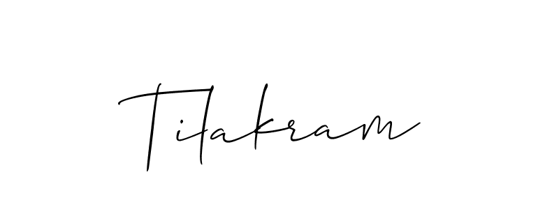 Design your own signature with our free online signature maker. With this signature software, you can create a handwritten (Allison_Script) signature for name Tilakram. Tilakram signature style 2 images and pictures png