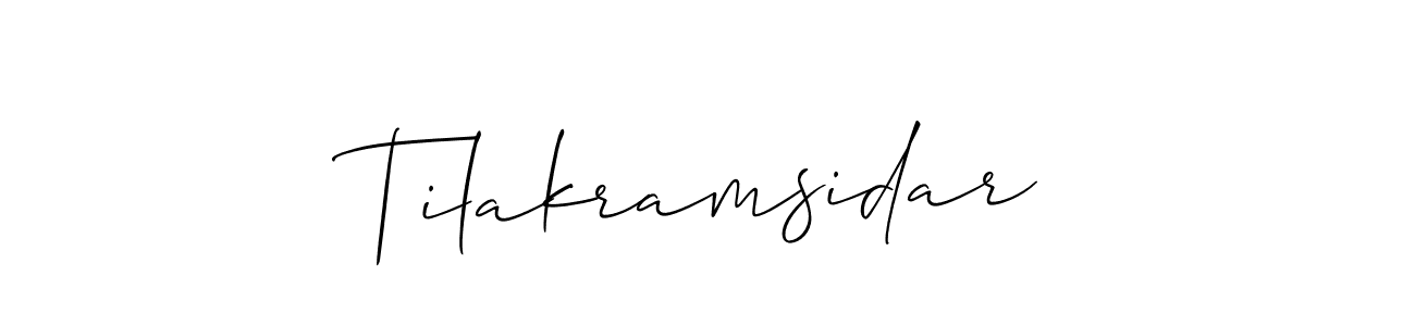 Also You can easily find your signature by using the search form. We will create Tilakramsidar name handwritten signature images for you free of cost using Allison_Script sign style. Tilakramsidar signature style 2 images and pictures png