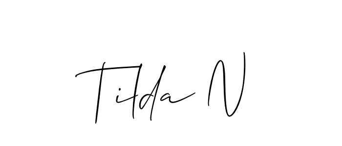 The best way (Allison_Script) to make a short signature is to pick only two or three words in your name. The name Tilda N include a total of six letters. For converting this name. Tilda N signature style 2 images and pictures png