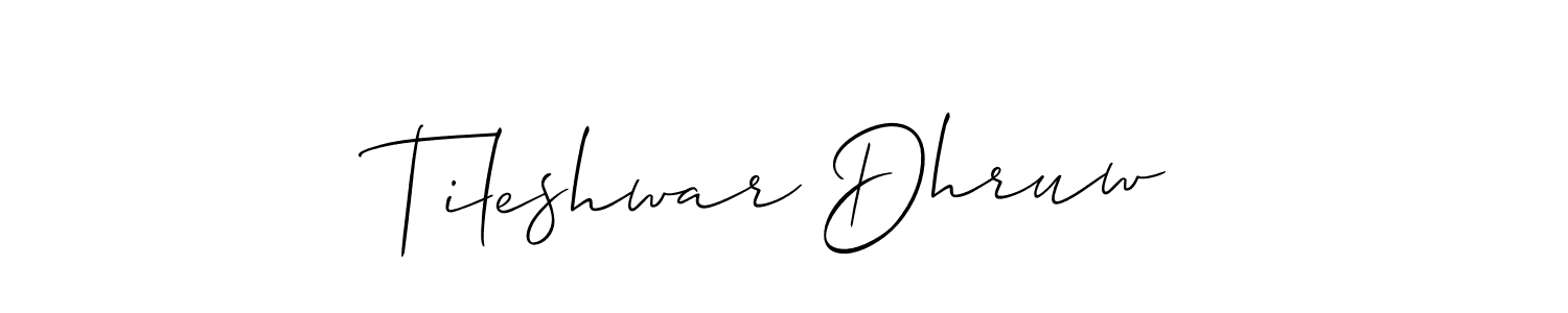 How to make Tileshwar Dhruw signature? Allison_Script is a professional autograph style. Create handwritten signature for Tileshwar Dhruw name. Tileshwar Dhruw signature style 2 images and pictures png