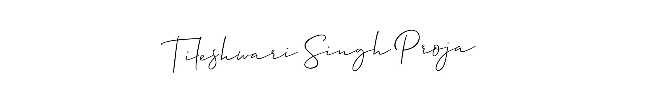 Use a signature maker to create a handwritten signature online. With this signature software, you can design (Allison_Script) your own signature for name Tileshwari Singh Proja. Tileshwari Singh Proja signature style 2 images and pictures png