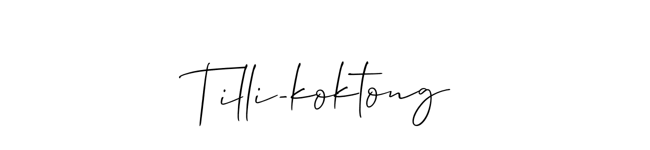 Make a short Tilli-koktong signature style. Manage your documents anywhere anytime using Allison_Script. Create and add eSignatures, submit forms, share and send files easily. Tilli-koktong signature style 2 images and pictures png