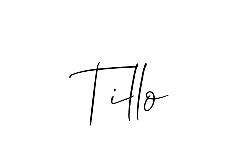 It looks lik you need a new signature style for name Tillo. Design unique handwritten (Allison_Script) signature with our free signature maker in just a few clicks. Tillo signature style 2 images and pictures png