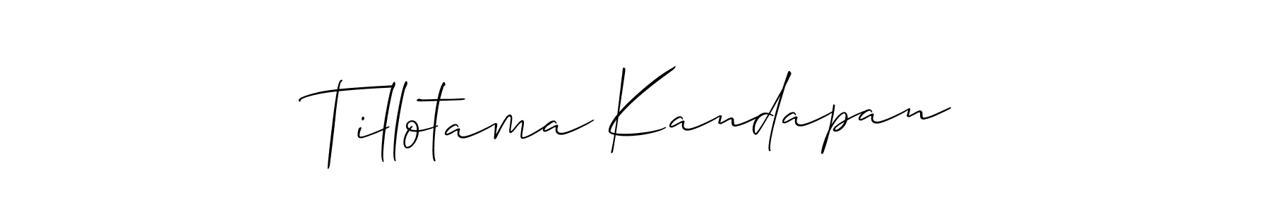 Make a beautiful signature design for name Tillotama Kandapan. With this signature (Allison_Script) style, you can create a handwritten signature for free. Tillotama Kandapan signature style 2 images and pictures png